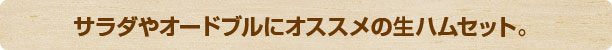 サラダやオードブルにおすすめの生ハムセット